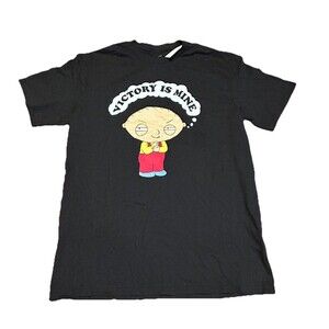 NWT Family Guy Stewie Griffin “Victory Is Mine” T-Shirt Black Men’s M Funny Tee